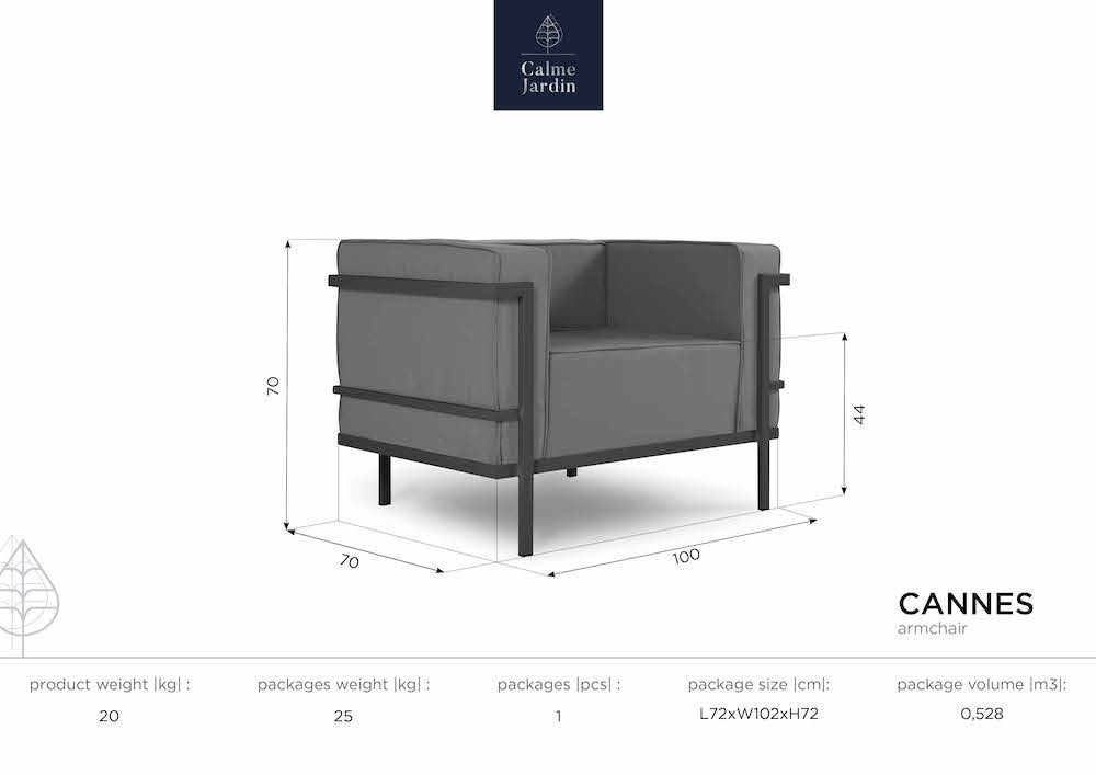 Calme-jardin.com - Armchair Cannes, 1 Seat